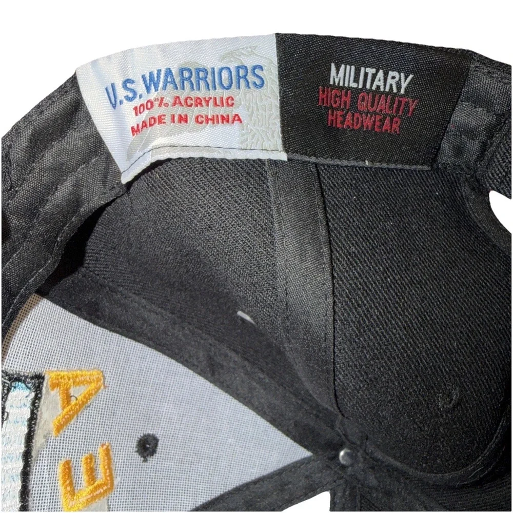 Korea War Veteran Black Hat Baseball Cap US Warriors One Size FIts All Snap Back